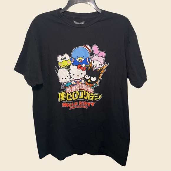 Hello Kitty and Friends x My Hero Academia Graphic Tee Mens Size L - Picture 1 of 3